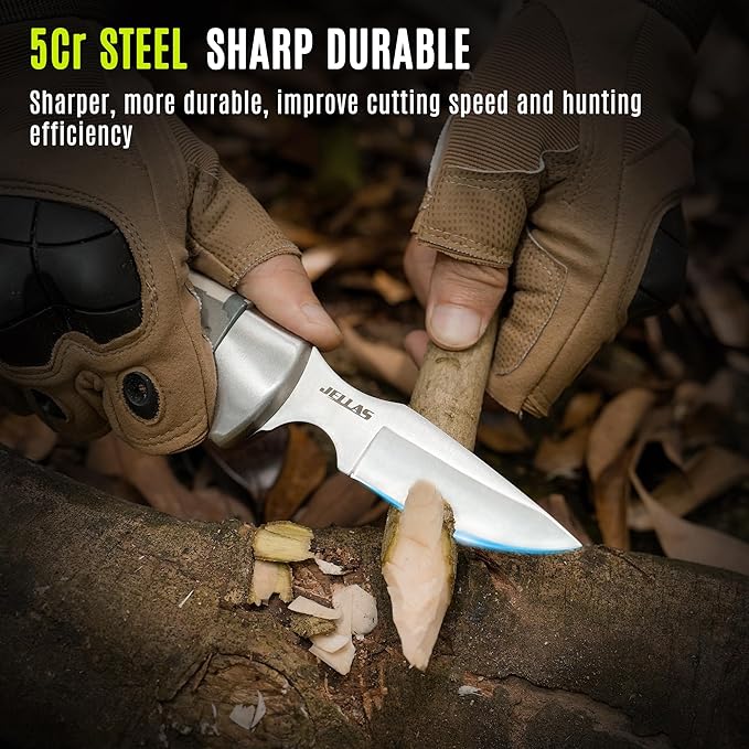 Jellas Professional 13-Piece Hunting Gear Set | Field Dressing & Game Processing Kit | Includes Fixed Blade, Bone Saw, Gut Hook, Boning Knife, Skinning Blade & Heavy-Duty Case