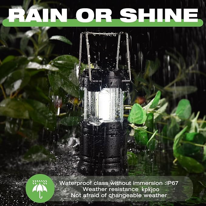 Lantern Collapsible Camping Light, Battery Operated Lanterns LED Super Bright for Power Outages Indoor Emergency Outdoor Camping Hiking Kit (LED-2)