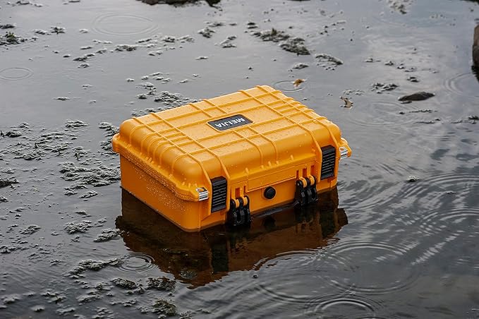 MEIJIA Portable All Weather Waterproof Camera Case With Foam,Fit Use of Drones,Camera,Equipments,Pistols,15.98x12.99x6.85inches
