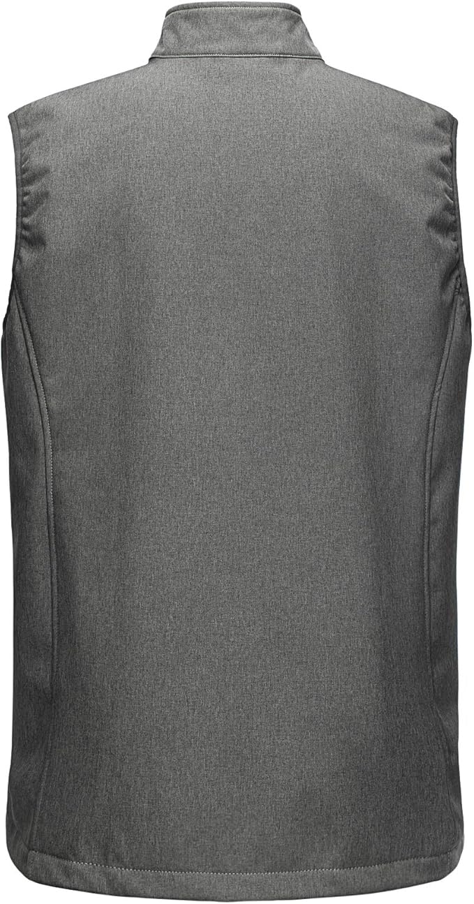 Outdoor Ventures Men's Running Vest Outerwear, Lightweight Windproof Fleece-Lined Softshell Sleeveless Jacket for Golf