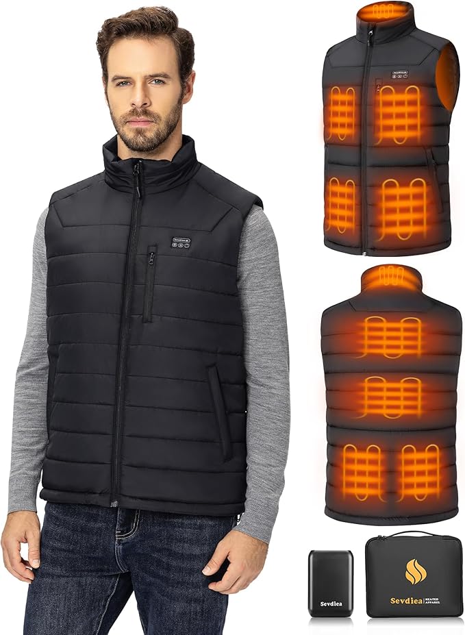 Men’s Heated Vest with Battery Pack Included 16000mAh 7.4V, Warming Heated Vest for Men Hunting, Electric Heating Vest