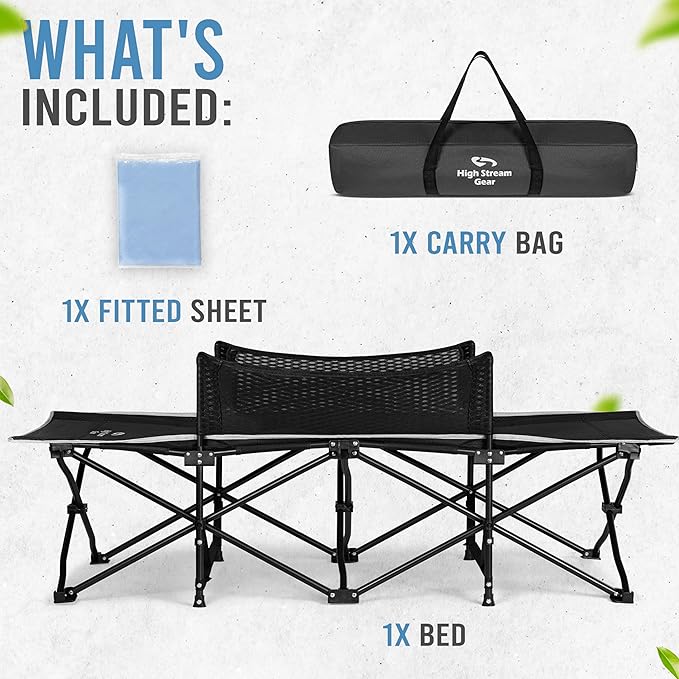 Toddler Cot Bed: Kids Travel Camping and Portable Folding Cot, Great for Outdoors and Young Guests at Home. Comfortable Sleeping Bed Easy to Store and Use (Light Blue)