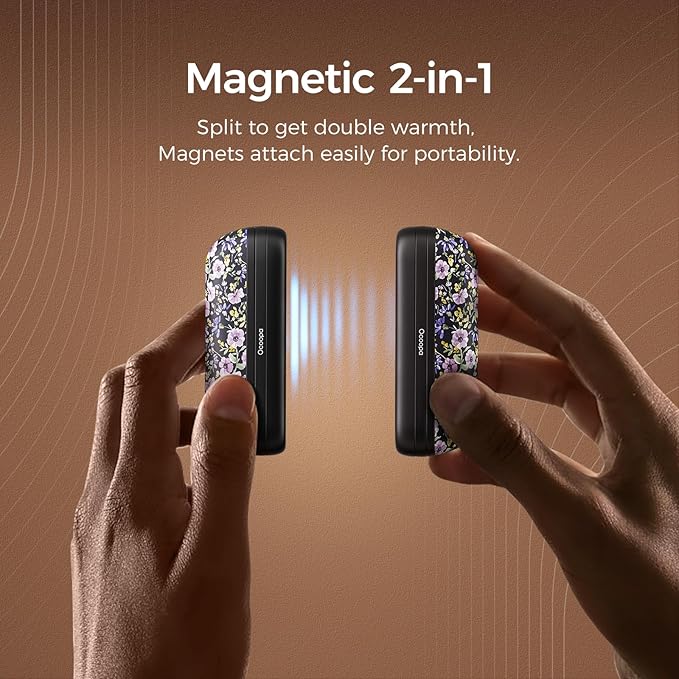 OCOOPA 2 in 1 Magnetic Rechargeable Hand Warmers, UT2s Mini Electric Handwarmers 2 Pack, Split USB-C, Reusable Portable Pocket Heater, Raynauds, Golf, Christmas, Tech Gifts for Women Men