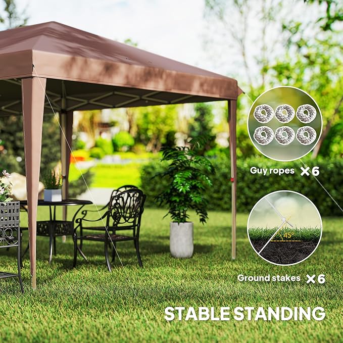 Outsunny 10' x 20' Pop Up Canopy Tent, Upgraded Heavy Duty Tents for Parties, Outdoor Instant Gazebo Sun Shade Shelter with Carry Bag, for Catering, Events, Wedding, Backyard BBQ, Coffee