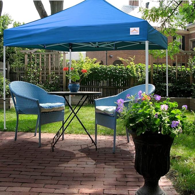 10'x10' Pop Up Canopy Tent Commercial Instant Shelter with Heavy Duty Roller Bag, 4 Canopy Sand Bags, 10x10 FT Blue