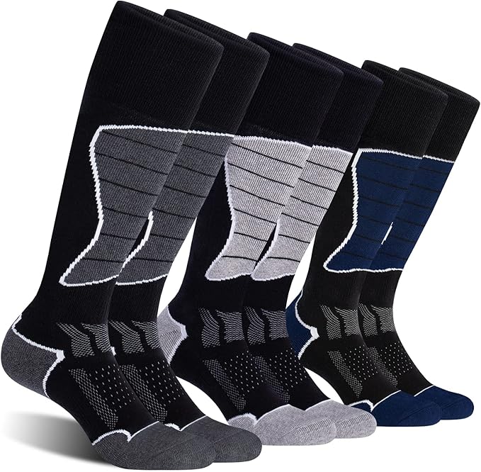 CS CELERSPORT 2/3/4 Pack Ski Socks for Men and Women Skiing, Snowboarding, Winter Performance Socks