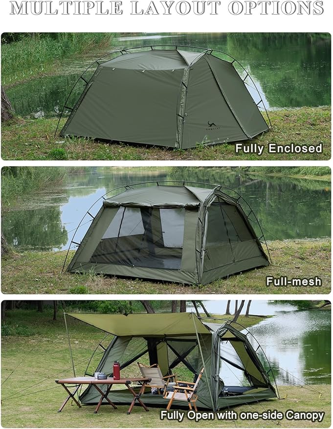 SML TOMOUNT 4 Person Tent for Camping Cabin Tent with Vestibule Lightweight Easy Set Up PU3000mm Waterproof 3 Season Outdoor Tent for Hiking Backpacking Motorcycle