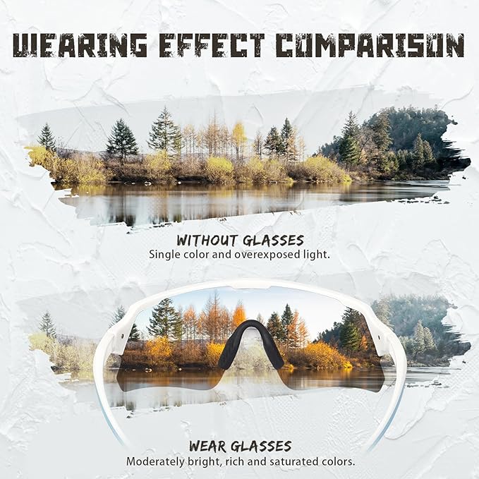Polarized Cycling Glasses for Men Women Youth, UV400 Mountain Bike Sunglasses for Bicycle Mtb Running Fishing Baseball