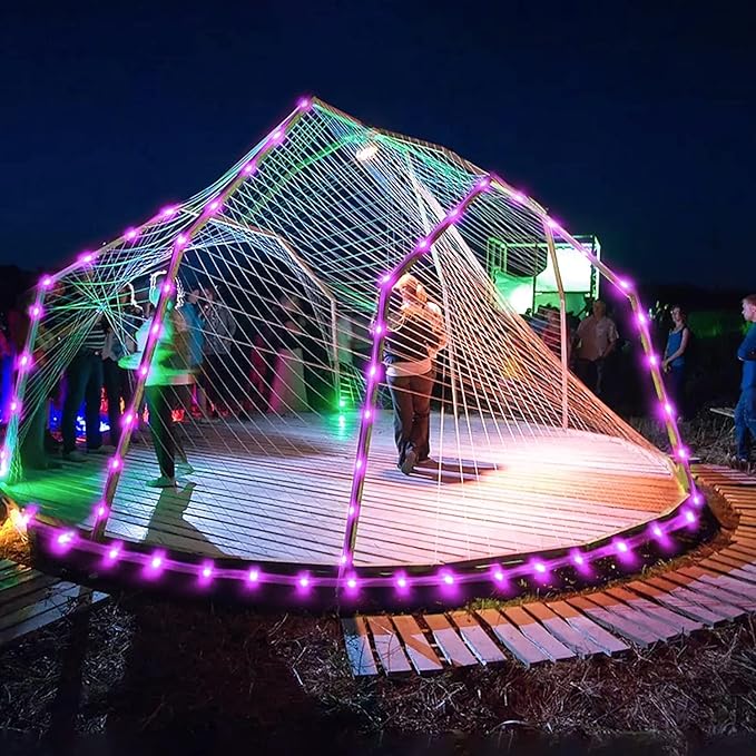 JMEXSUSS 2 * 200 LED Pink Solar Rope Lights, 66ft IP 65 Waterproof Solar String Light Outdoor, 8 Modes Christmas Lights for Camp Trampoline Ladder Slide Tent