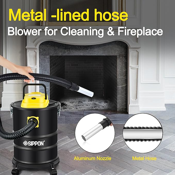 Ash Vacuum Cleaner, Pellet Stove Vacuum Cleaner with Blower Function, 1000W Powerful Suction 4 Gallon All-in-One Ash Vacuum for Fireplaces, Pellet Stoves