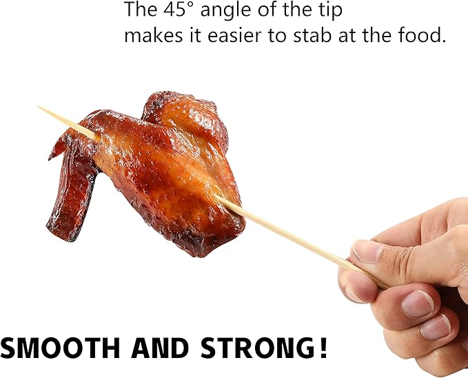 1000 PCS Bamboo Skewers, 8 Inch Wooden Skewer for Appetizers, Fruit, Kebabs, Grilling Barbecue, Mini Burger, Sausage, Cocktail Picks for Drinks, Long Toothpicks, Food Sticks Natural, Kitchen Gadget