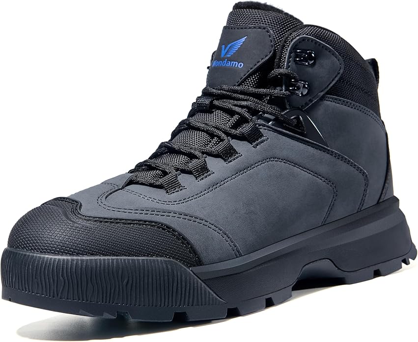 Wondamo Men's Waterproof Snow Boots Insulated Toe Cap Cold Weather Shoes Non-slip Lightweight Winter Boots