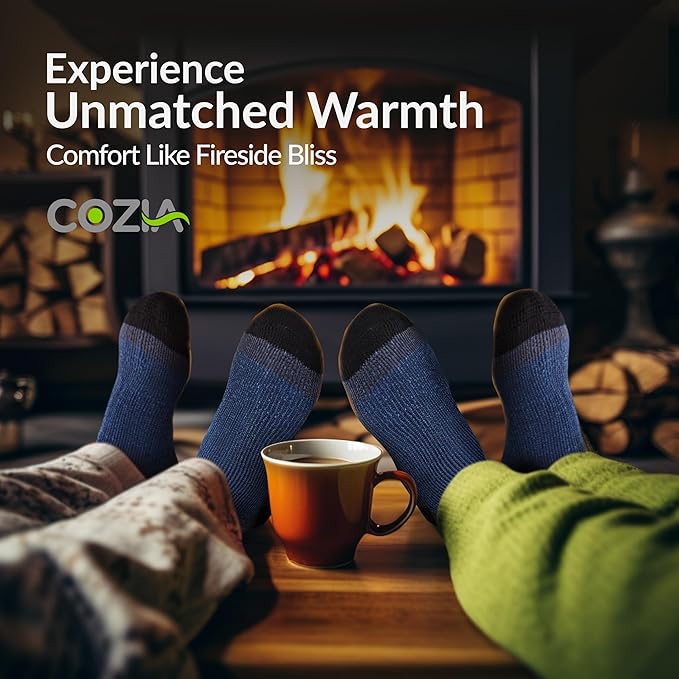 COZIA Merino Wool Socks for Men and Women Warm thermal Boot Hiking Socks 3 Pairs