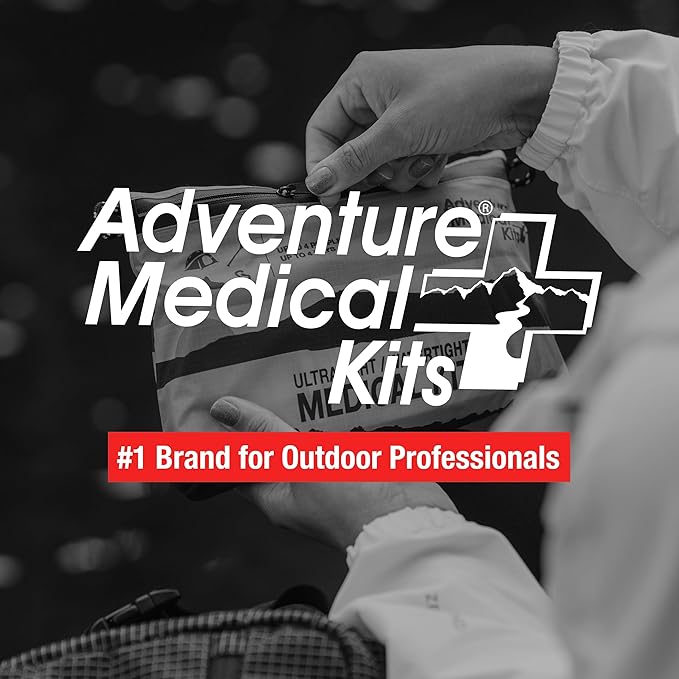Adventure Medical Kit Ultralight/Watertight Medical Kit .9 - Up to 4 People, Up to 4 Days - Includes Bandages, Blister Essentials & More - Perfect for Hiking, Biking & Climbing