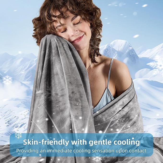 inhand Cooling Blanket Twin Size (60"x80"), Cooling Blankets for Hot Sleepers, Absorbs Heat to Keep Adults Cool for Summer Nights Sweats, Thin Cold Lightweight Blanket for Couch Bed, All Season Use