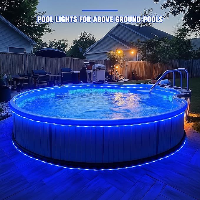 JMEXSUSS 2 * 200 LED Blue Solar Rope Lights, 66ft IP 65 Waterproof Solar String Light Outdoor, 8 Modes Christmas Lights for Camp Trampoline Ladder Slide Tent