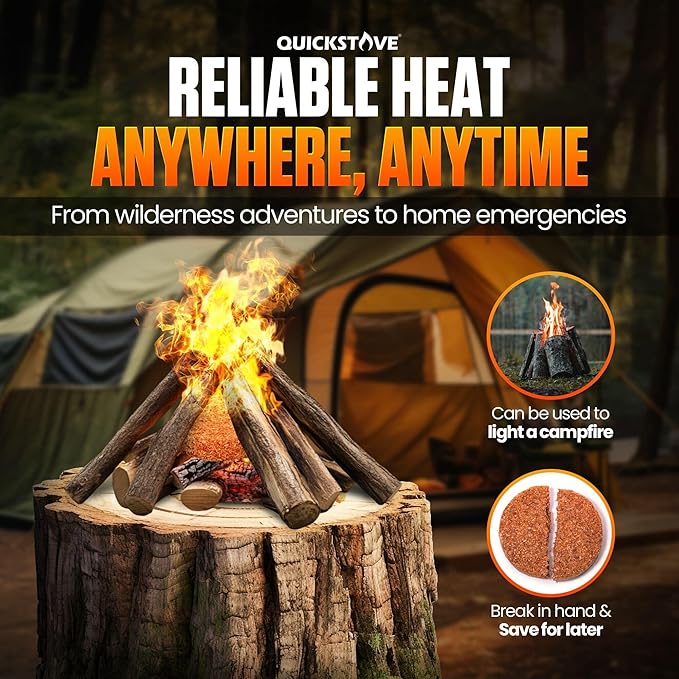 Fire Starters (108 Pack) – Waterproof Emergency Fuel Disks for Camping Essentials, Wood Stove, Fireplace, Fire Pit, Survival Kit, Campfire & Outdoor Accessories