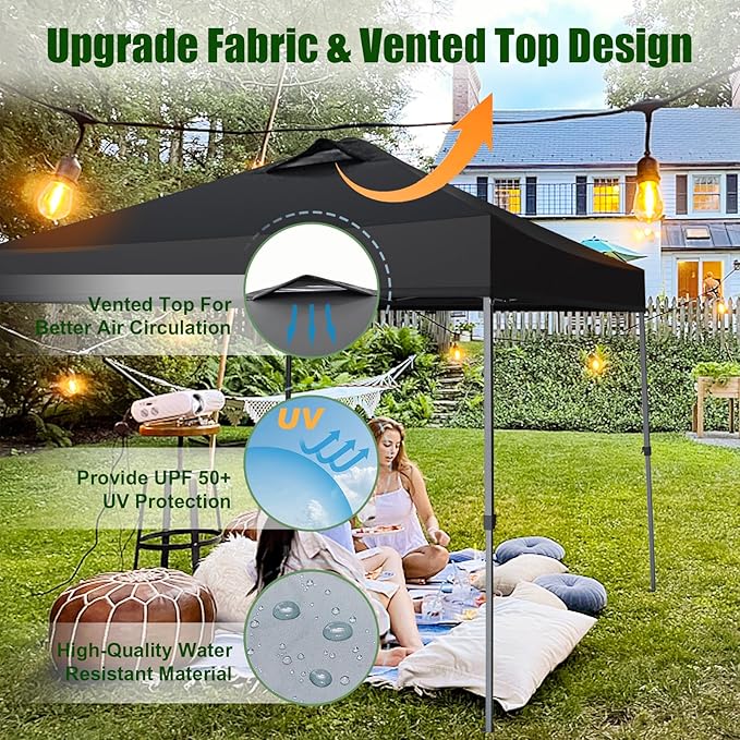 Eurmax USA NOMATTER ONE-Person Open&Close 10x10ft Pop Up Canopy Tent,Portable Shelter Canopy for Outdoor Events,Instant Canopies, Temporary Sunshade,Bonus 4 Sand Bags(Red)