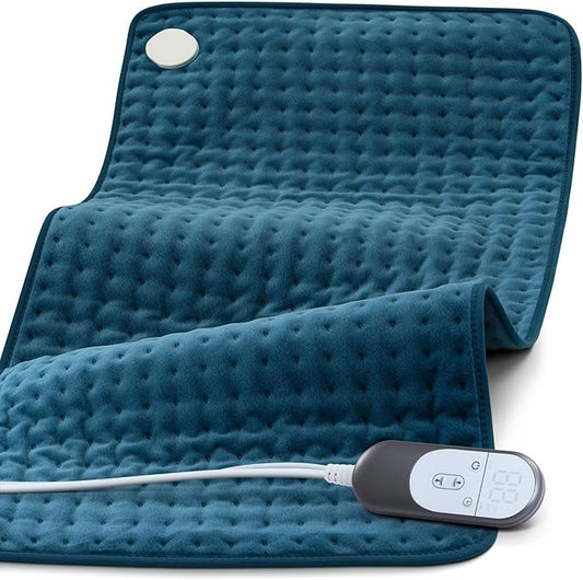 17x33 Heating Pad for Pain Relief | Ultra-Soft Microplush Fabric | 6 Adjustable Heat Settings (Moist & Dry) | Safe 2-Hour Auto Shut-Off | Perfect for Back, Neck, Shoulders | Great Gift Idea