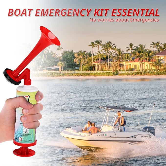FARBIN Air Horn For Boating & Safety Dog Air Horn Bear Horn For Hiking Air Horns Loud for Safety Airhorns Horn Graduation Sports Events Party(Large ABS handheld horn 2PCS)