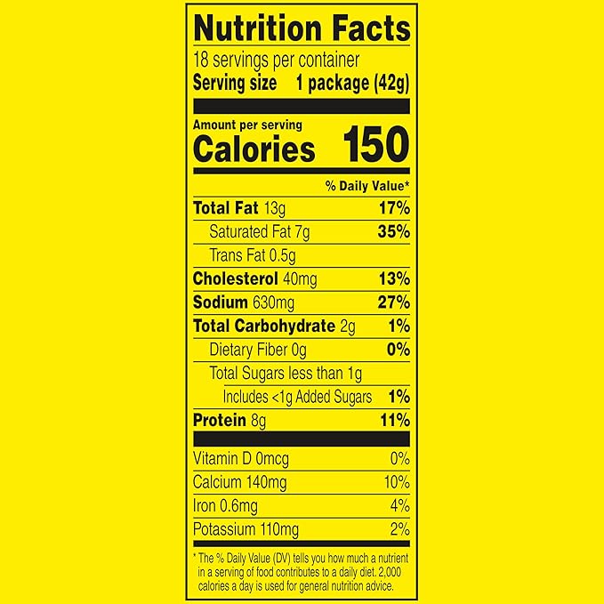 Slim Jim Beef 'N Cheese Smoked Meat Sticks, Mild Flavor, 8g Protein Per Serving, 1.5 oz. (18 Count)