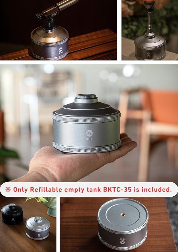CAMPINGMOON Replacement Empty Refillable Gas Fuel Cylinder Standard for Backpacking Camping Stove EN417 Lindal Valve 110g TC-35
