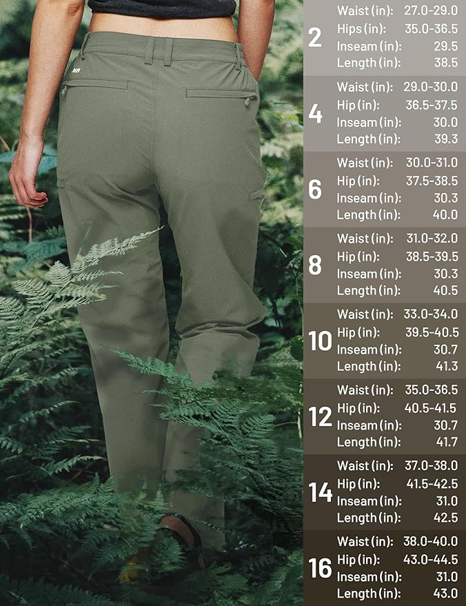MIER Women's Quick Dry Cargo Pants Lightweight Tactical Hiking Pants with 6 Pockets, Stretchy and Water-Resistant