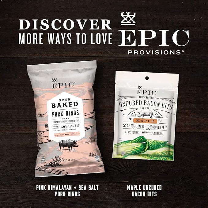 EPIC Uncured Bacon Protein Bars, Paleo Friendly, 12 ct, 1.5 oz Bars
