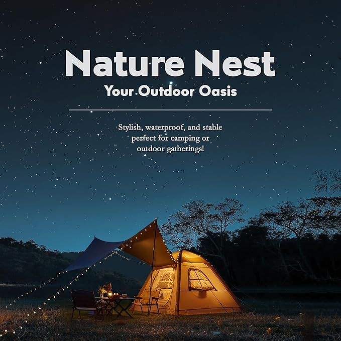YOLENY Inflatable Camping Tent for 4-6 Person, Easy Setup Portable Water-Resistant Cabin Tent with Mesh Windows & Pumps
