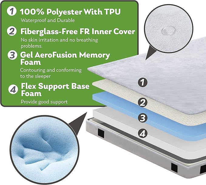 Memory Foam Camping Mattress 2.5 inch, Twin XL Portable Roll Up Camping Sleep Topper with Waterproof and Non-Slip Bottom, Camping Car Mat with Travel Bag, 79"×38"×2.5", Grey