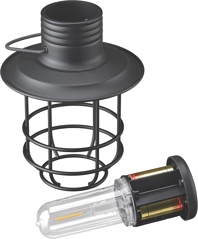 BL820 Battery-Operated LED Filament Style Lantern Outdoors Either Hanging or Standing, with Your Choice of 4, 6 or 8 Hour Automatic Timer