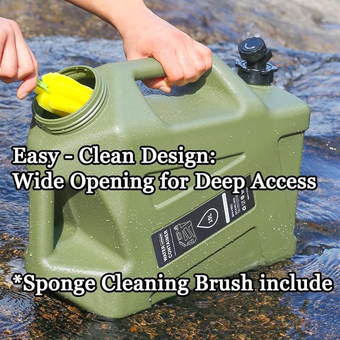 3.2 gallon Camping Water Container with Spigot, Portable BPA-Free Water Jug for Camping Hiking Emergency Stroage (Army Green, 3.2, Gallons)