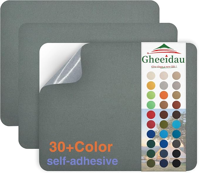 Canvas Repair Patch 9×11 Inch 3Pcs Waterproof Self-Adhesive Fabric Repair Patch for Tents,Boat Cover,Pop Up Canopy,Patio,Bags,Car Seats,Sofas,Furniture Cover(Grey)