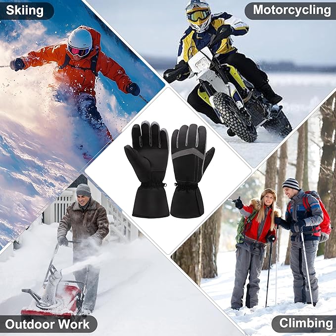 MMlove USB Heated Gloves for Men Women, Touchscreen, Waterproof, Outdoor & Indoor Hand Warmers for Climbing,Motorcycling,Skiing
