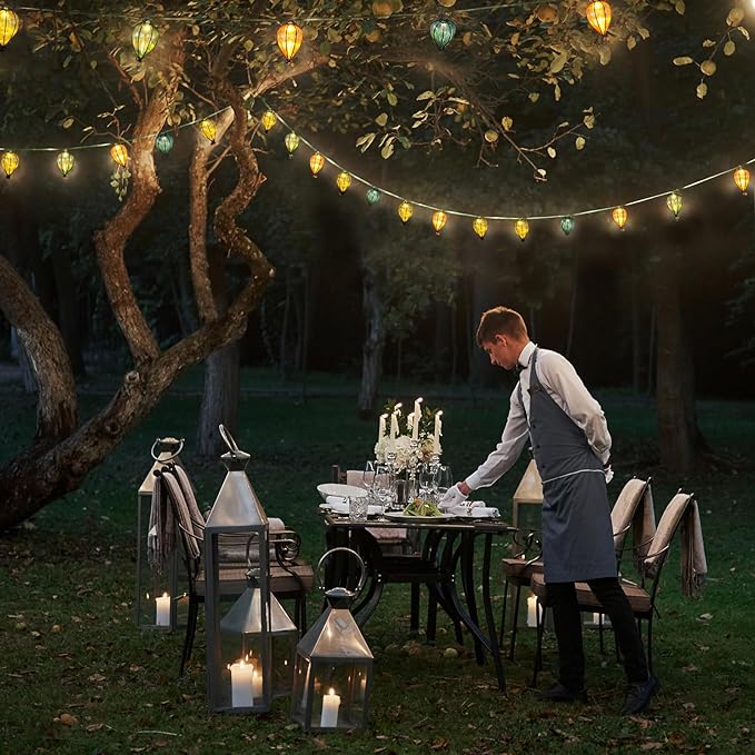 11FT Multicolor String Lights with 10 Bulbs, Colored Backyard Patio Lights String Lights, Hanging Indoor/Outdoor UL Listed for Bistro Wedding Party Bedroom Decor, 2PCS