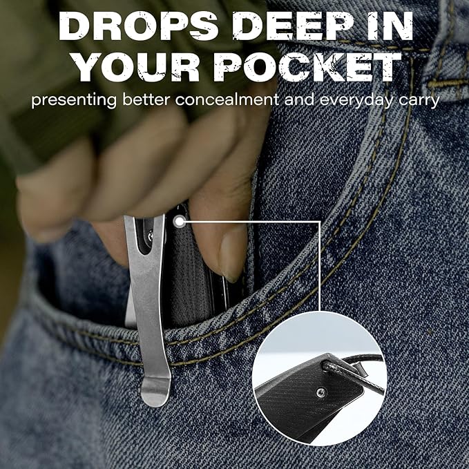 Axis Lock Folding Pocket Knife with Clip, 3.35" 8Cr13MoV Steel Drop Point Blade and G10 Handle, Crossbar Lock Knives for Men Women Camping Hiking Survival Pocketknife