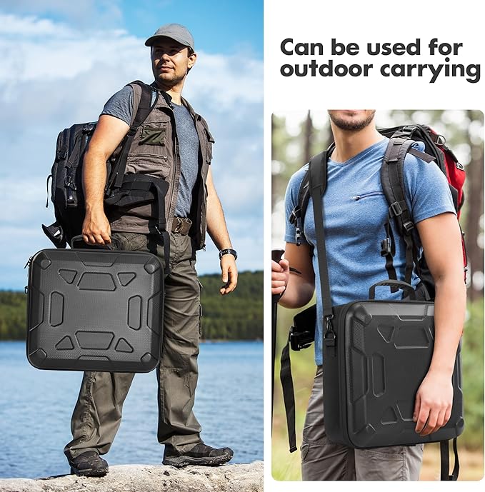 Carrying Case for Starlink Mini, Hard Shell EVA Protective Cover, Waterproof & Shockproof Travel Bag with Shoulder Strap, Organized Storage for Starlink Mini Accessories, for Camping, RV Travel