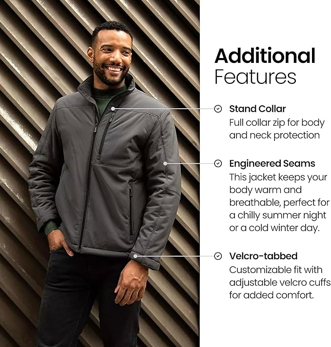 Weatherproof Men's Softshell Jacket – Wind & Water Resistant – Breathable, Lightweight Outdoor Coat