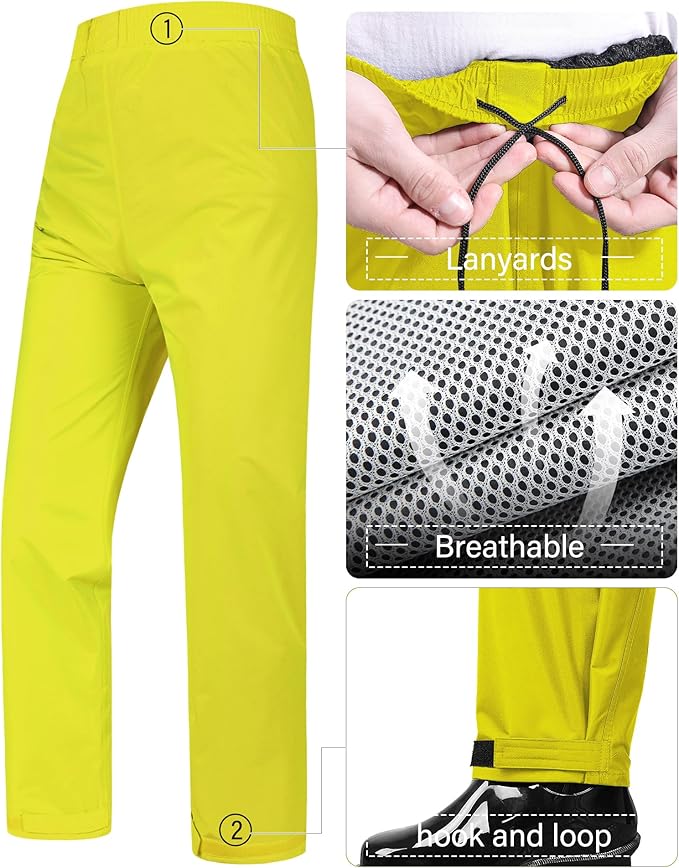 iCreek Rain Suit Waterproof Jacket and Trouser Suit Raincoat for Men and Women Outdoor All-Sport Breathable Anti-storm