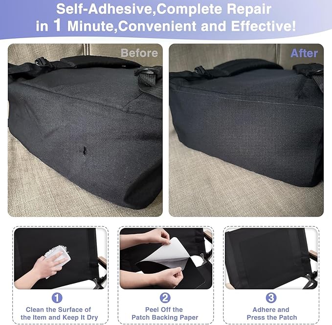 Canvas Repair Patch 9×11 Inch 3Pcs Waterproof Self-Adhesive Fabric Repair Patch for Tents,Boat Cover,Pop Up Canopy,Patio,Bags,Car Seats,Sofas,Furniture Cover(Beige 2.0)