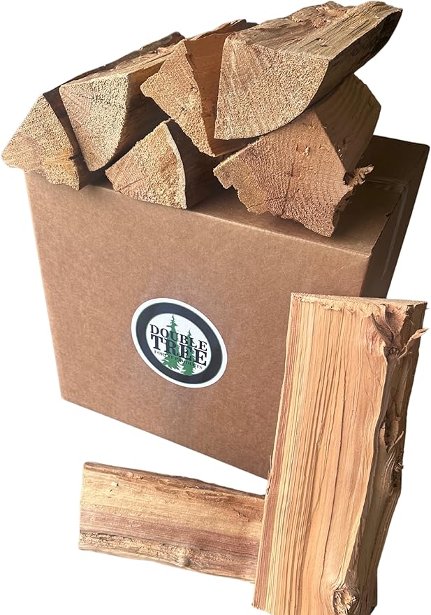 Double Tree - Kiln Dried Premium Incense Cedar Firewood (16inch Logs) (Includes Firestarter) (Large 2.2 Cubic ft for Fireplace,Campfire,Wood Stove, Fire Pit, Split Wood for Solo Stove or Breeo)