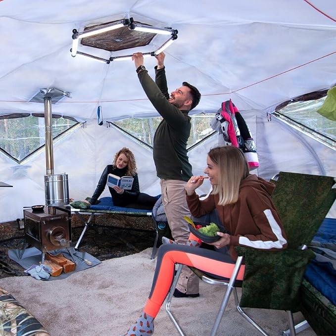 Rbm Outdoors Hot Tent with Stove Jack, Easy Setup 4 Season Winter Tents for Camping, Cold Weather Wall Double Layer Waterproof & Windproof Shelter