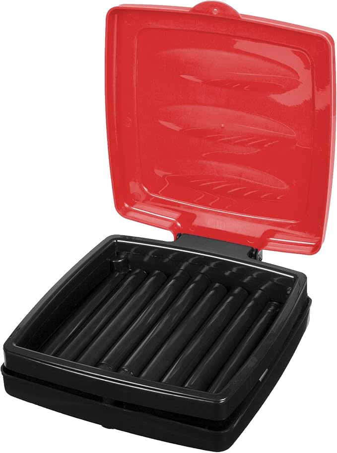 Wakeman Portable Trash Bag Holder – Collapsible 13-Gallon Garbage Bin for Indoor/Outdoor Use, Camping, Recycling, and Parties – Durable Plastic Trash Can Outdoors (Red)