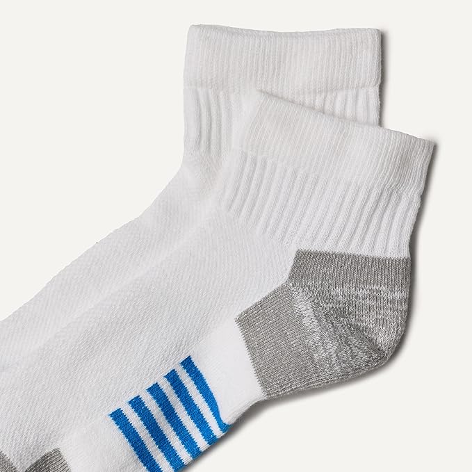Amazon Essentials Men's Athletic Ankle Socks, Breathable, Cotton Blend, Cushioned, 6 Pairs