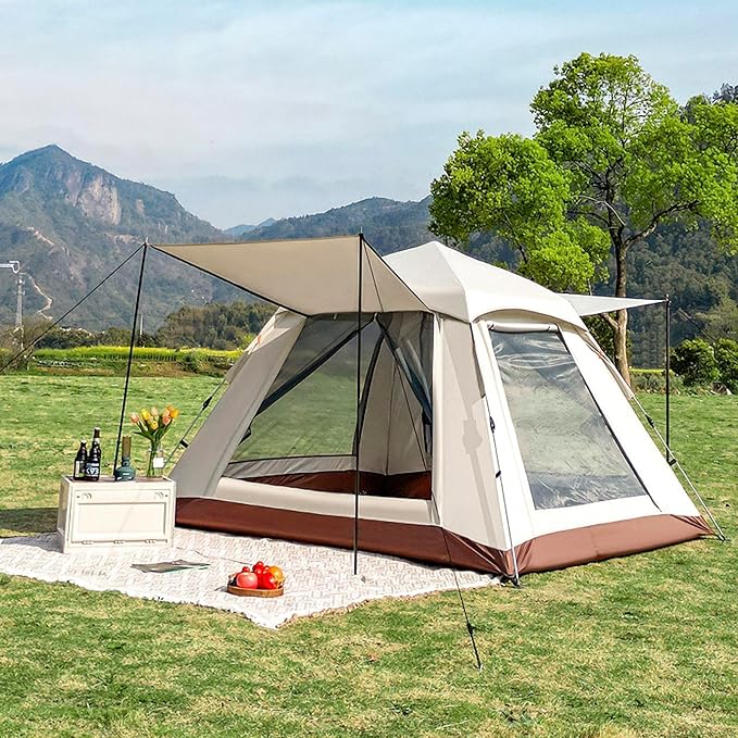 Grassman Camping Tent 2/4/6/8 Person Portable Instant Cabin Tent Easy Set Up with Rainfly & Windproof Portable with Carry Bag for Family Camping & Hiking