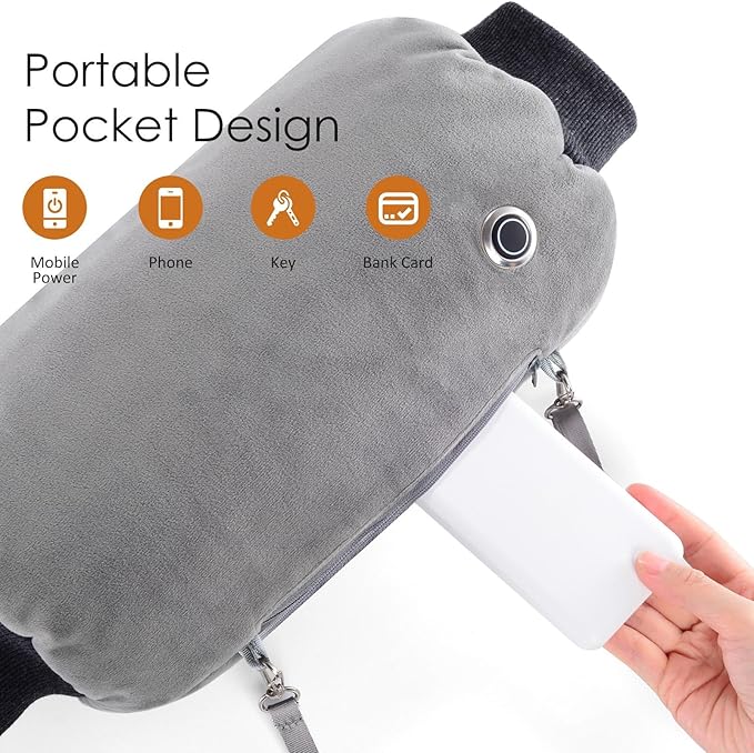 Hand Warmers Rechargeable, Portable Graphene Heated Gloves Handwarmers Bag with 10000MAH Power Bank,2 Heating Area&3 Heat Modes, Fast Electric Heating Pouch for Women,Kids, Hunting