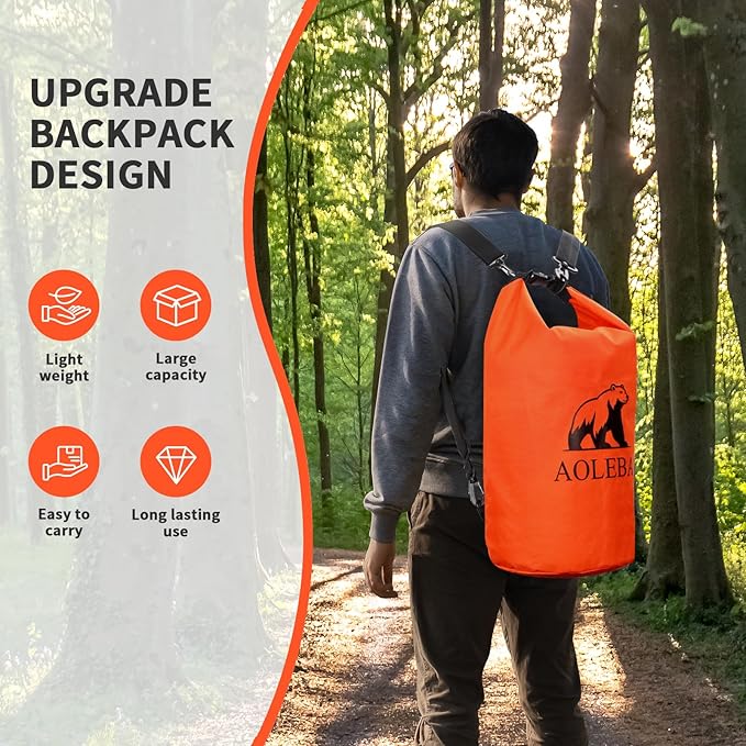 AOLEBA Bear Bag Hanging System Kit, Ultralight Bear Canister for Backpacking, Camping Food Storage Bear Proof Food Storage, 10L Bear Food Bag Survival Bag with Reflective Paracord Rope for Outdoor