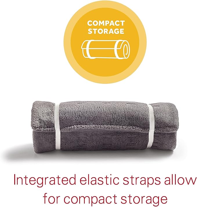 Sunbeam Premium Sunbeam Heating Pad with Compact Storage, Standard Size, Gray