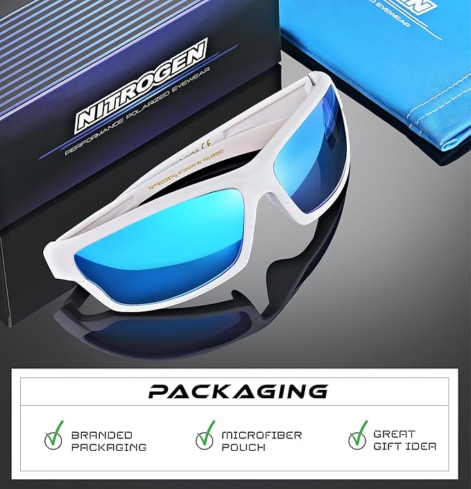 Nitrogen Polarized Wrap Around Sport Sunglasses for Men Women UV400 Driving Fishing Running Sun Glasses