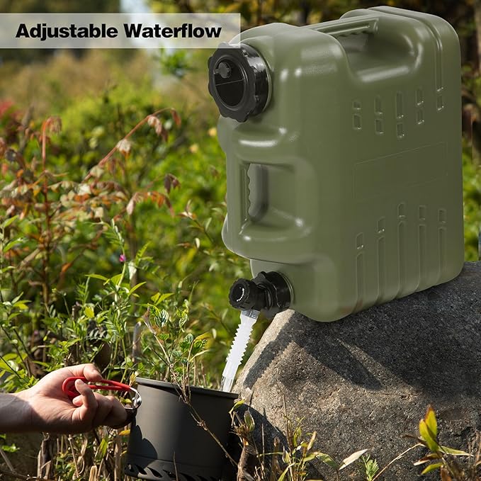 RedSwing 4 Gallon/18.5L Thickened Portable Water Container with Spigot, Water Storage Carrier for Camping Outdoor Hiking, BPA Free,Green